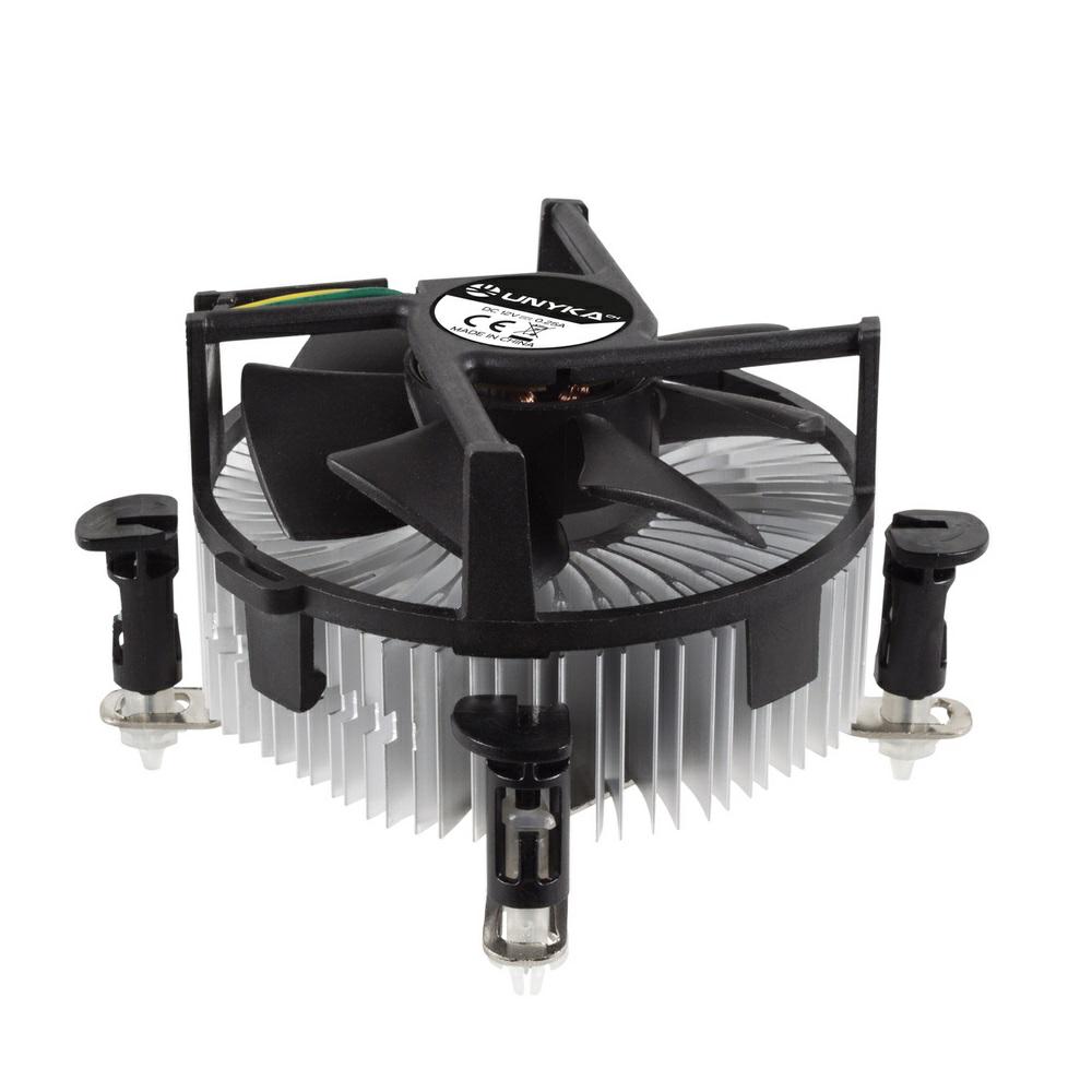 Ventilador con disipador para cpu Unyka UK532002 / Base de aluminio / Fan 90mm / 7 aspas / Multi Socket