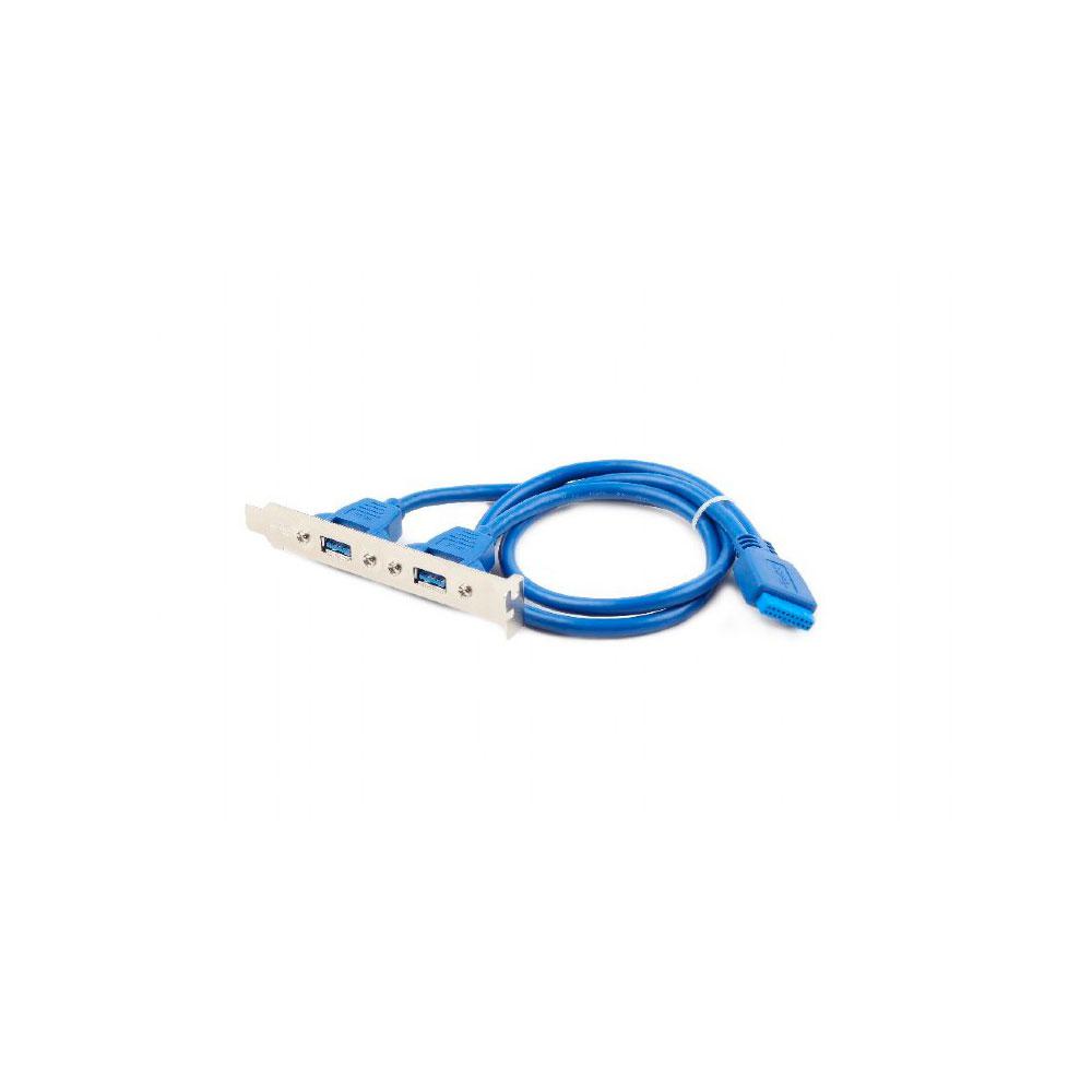 Adaptador Bracket conexión doble USB 3.0 a placa base / 45 cm / Cablexpert / CC-USB3-RECEPTACLE