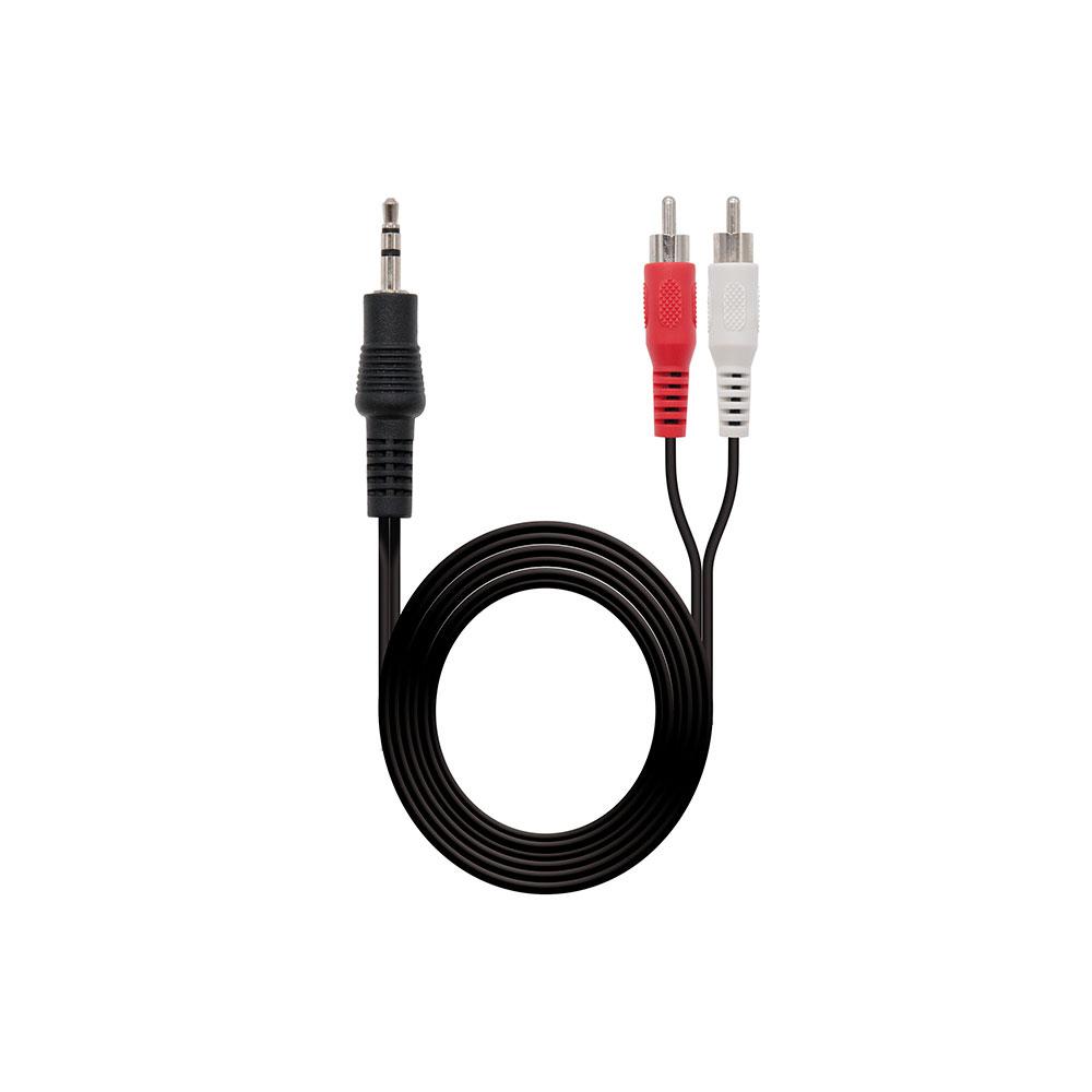 Cable audio estereo Jack 3.5 Macho a 2x RCA M/M / 10m / Nanocable 10.24.0310