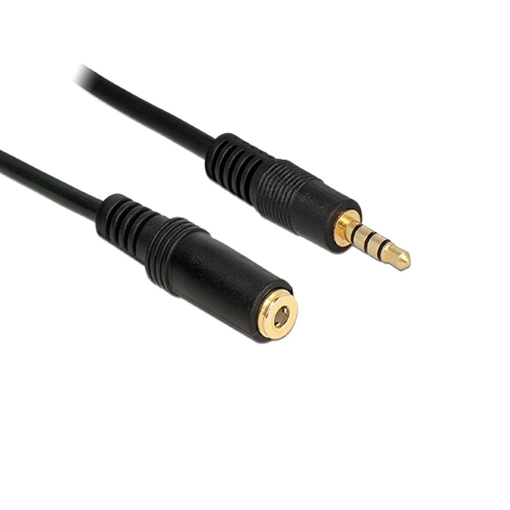 Cable prolongador Jack 3.5 M/H  3m / 4 pines / Delock 84668