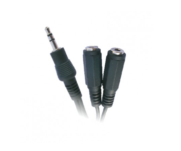 Cable Duplicador Jack 3.5 macho a 2 x Jack 3.5 mm hembra  15cm / Nanocable / 10.24.1200