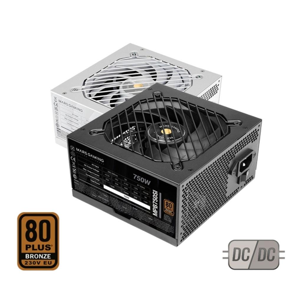 ÷ Fuente de alimentacion mars gaming 750w mpb750si extreme silence 80 plus bronze negro