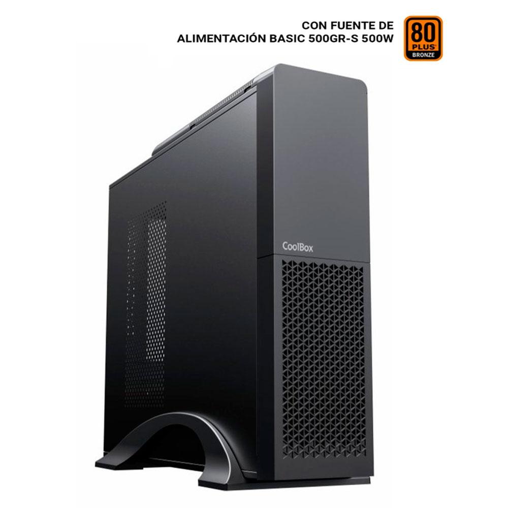 Caja Micro-ATX Gaming Slim Coolbox T313 / Fuente 500W Incluida / Negro / COO-PCT313-1