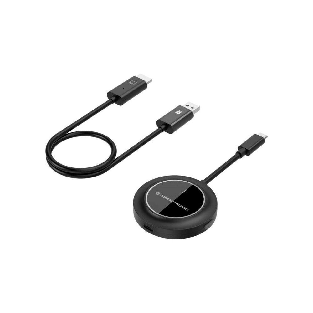 Transmisor - Receptor Inalámbrico Type-C a HDMI Conceptronic / Hasta 30 Metros / ATHERIC01B