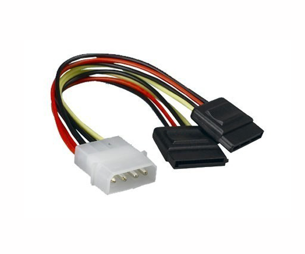 Cable duplicador de alimentación molex macho a 2x SATA Hembra / 20cm / 4 pines / 10.19.0101-OEM