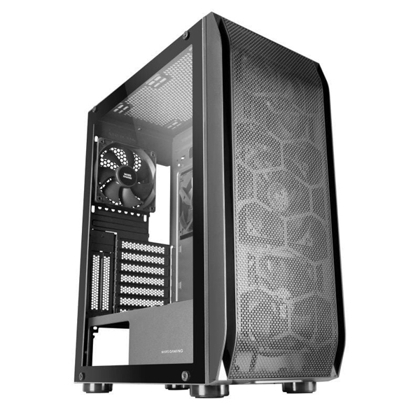 ÷ Caja e-atx mars gaming mc-pro2 xxl black laeral creistal templado frontal rejilla con 3