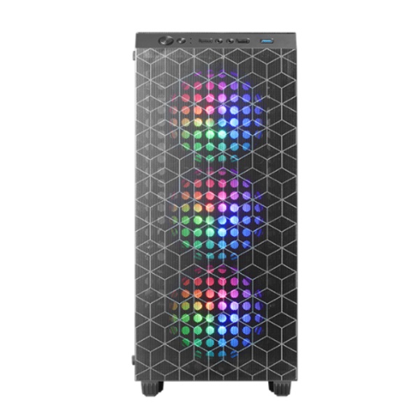 ÷ Caja atx mars gaming mcmag negra frontal doble rejilla magnetica lateral cristal te