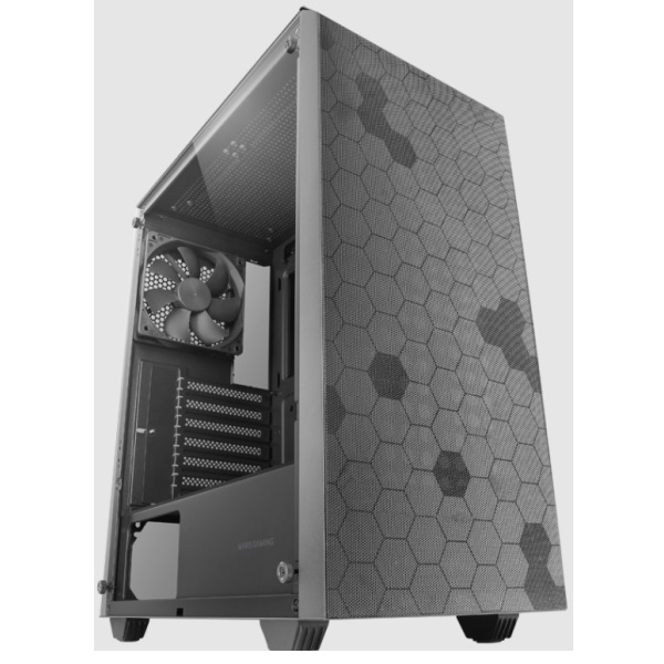 ÷ Caja atx mars gaming mcq3 negra lateral cristal templado doble rejilla magnetica do