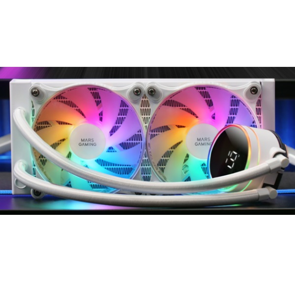÷ Sistema de refrigeracion liquida mars gaming mllcd240w blanco 2x (12x12) iluminacion frgb tpd 500w p