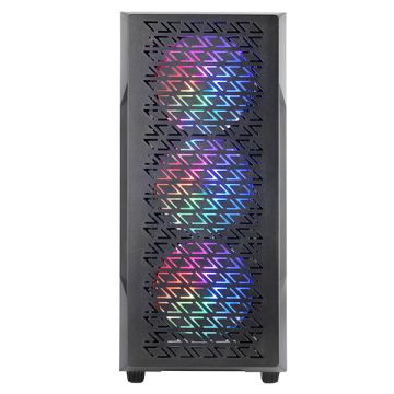 ÷ Caja atx mars gaming mcgeo frontal negro de malla geometrica 4x120mm frgb rainbow