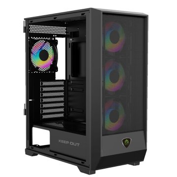 ÷ Caja atx keep out xc-501 mesh 2x3.5? 2x2.5? 1xusb2.0 1xusb3.0 1xusb-c gpu max 360mm color