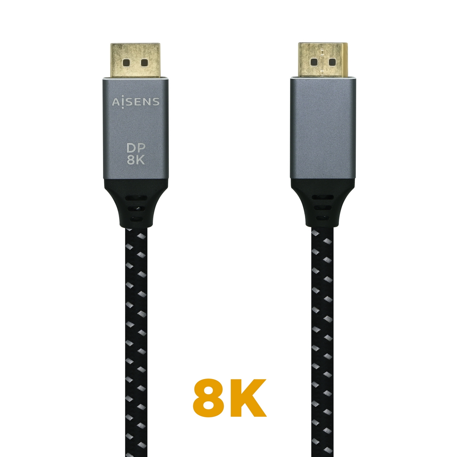 ÷ Aisens - cable displayport v1.4 8k@60hz, dp/m-dp/m, gris/negro, 1.5m