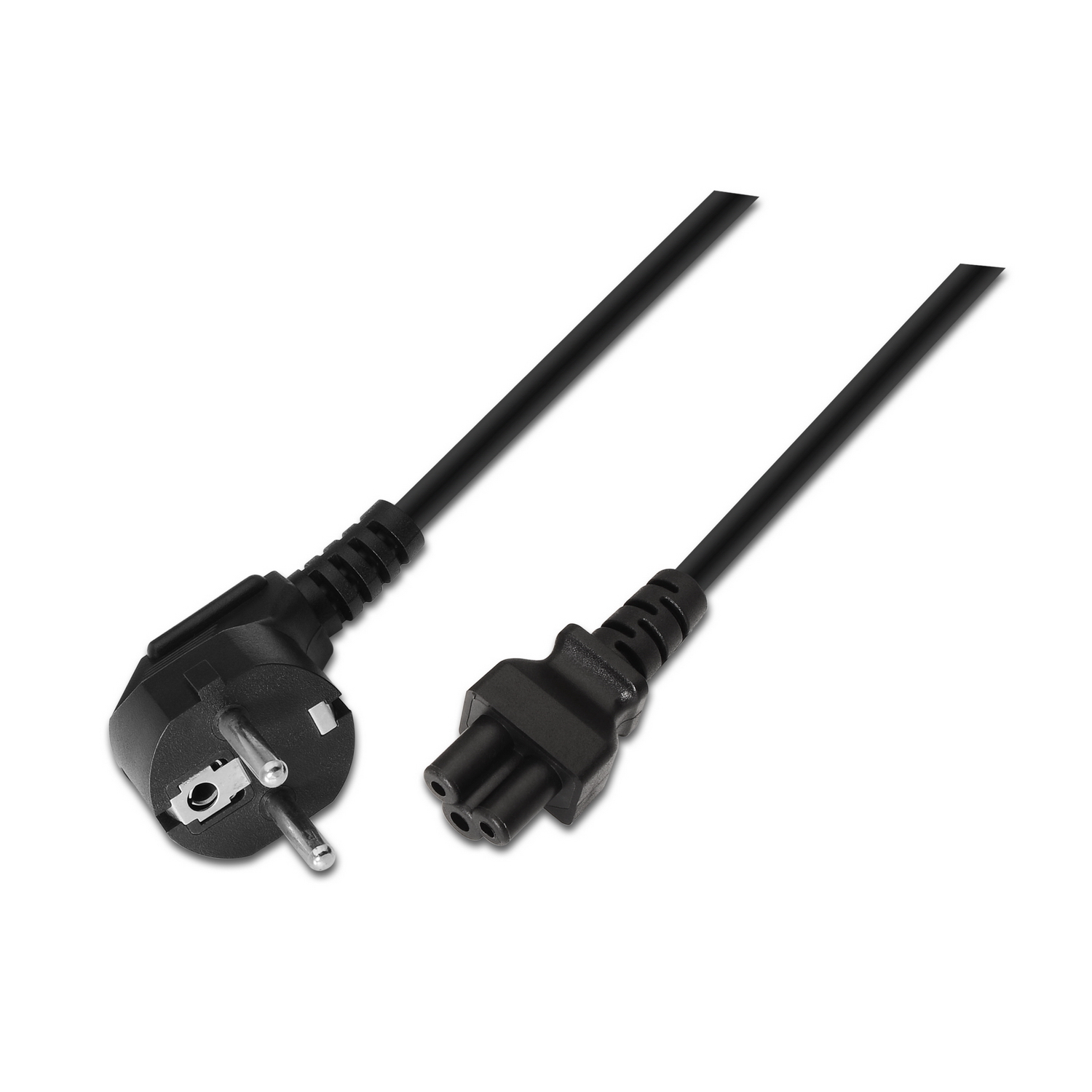 ÷ Aisens - cable alimentacion trebol,cee7 acodado/m-c5/h, negro, 1.5m