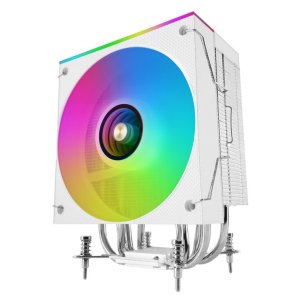 ÷ Ventilador con disipador de cpu mars gaming mcpulcd tdp 300w 120mm pantalla lcd argb blanco