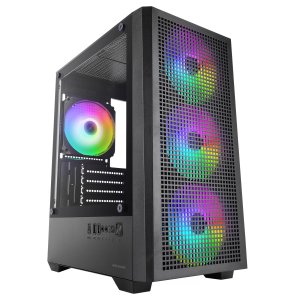 ÷ Caja microatx mars gaming mc-vector gpu max 282mm cristal templado mesh argb usb-c negra