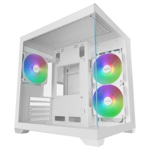 ÷ Caja microatx mars gaming mc-view3w gpu max 330mm cristal templado panoramico argb usb-c blanca