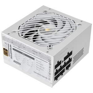 ÷ Fuente modular mars gaming 650w mpb650psi atx3.1 80+gold pfc activo pcie5.1 12v-2x6 dc-dc smd blanco