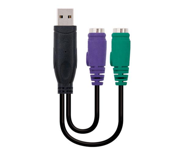 Cable adaptador USB a 2x PS/2  M/H-H  15cm / Nanocable  10.03.0101